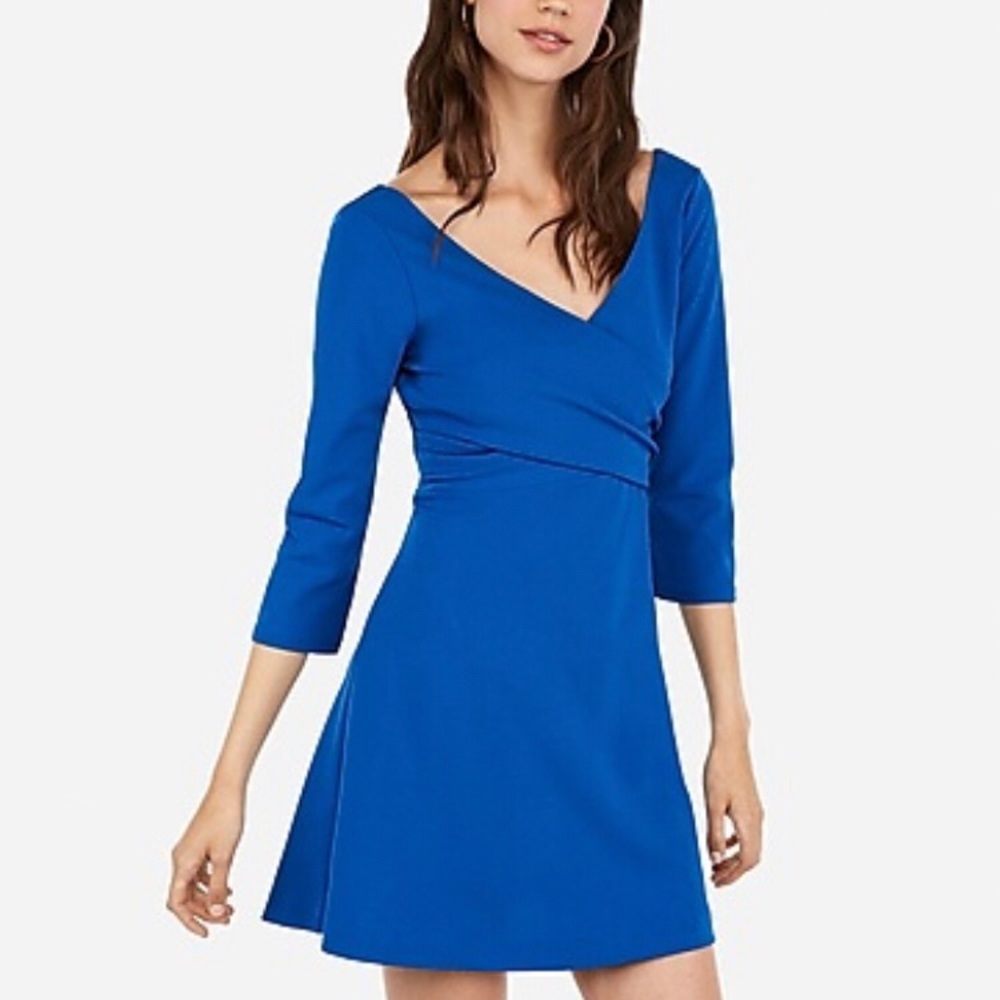 Cross front fit and flare dress